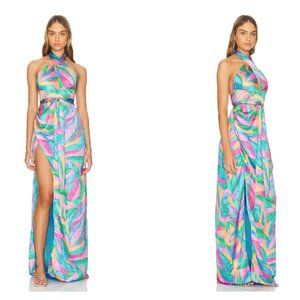 Show Me Your Mumu Adele Halter Maxi Dress - Guava Punch (Size S) | NWOT